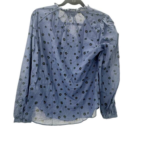 Joie Multi Alain Floral Semi-Sheer Long Sleeve Shirt Blue Size Small NWT - Picture 5 of 12